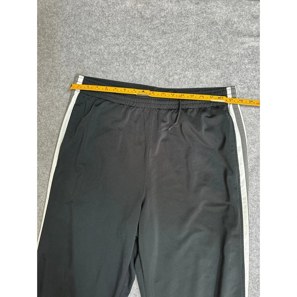 Nike Side Stripe Track Pants XL Black White Side Zip Hem Polyester